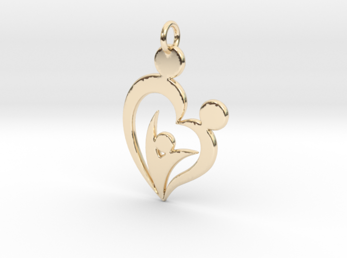 Family of Three Heart Shaped Pendant 3d printed