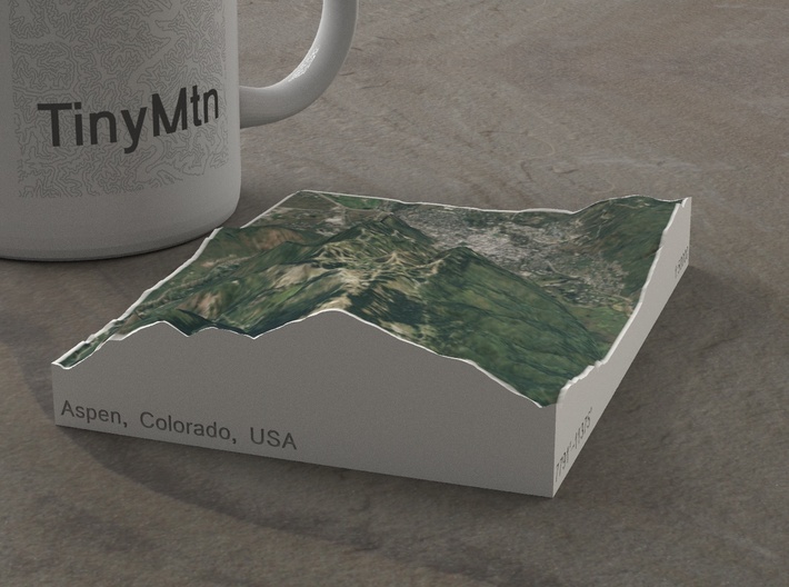 Aspen Mountain, Colorado, USA, 1:50000 3d printed 