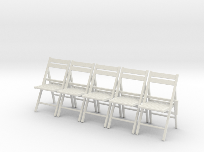 5 1:24 Wooden Folding Chairs 3d printed
