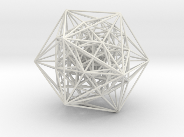 600-cell, Perspective Proj, Vertex centered, 7.6mm 3d printed