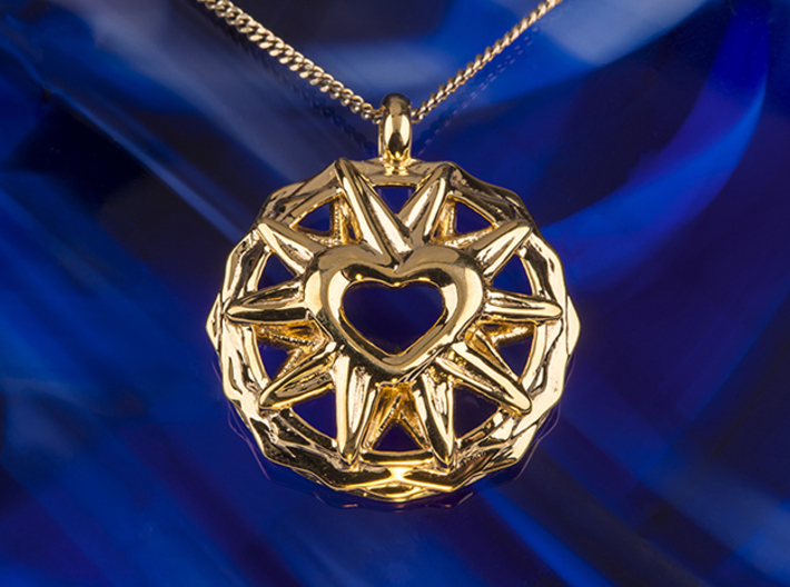 Bethlehem Heart Star Pendant Jewelry 3d printed Love Star in Gold