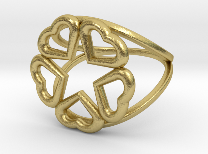 Hearts Hidden Pentacle Ring 3d printed