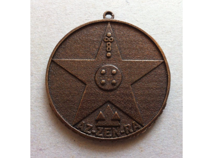 Metatronia Energy Therapy Amulet 3d printed MT Pendant in Antique Bronze Finish