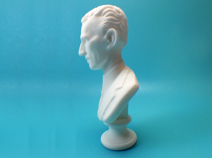 Nikola Tesla Bust Large 3d printed Macro Shot, Full Profile
