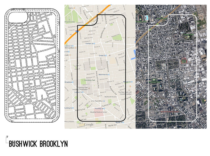 E. Williamsburg/ Bushwick Brooklyn Map iPhone 5/5s 3d printed 