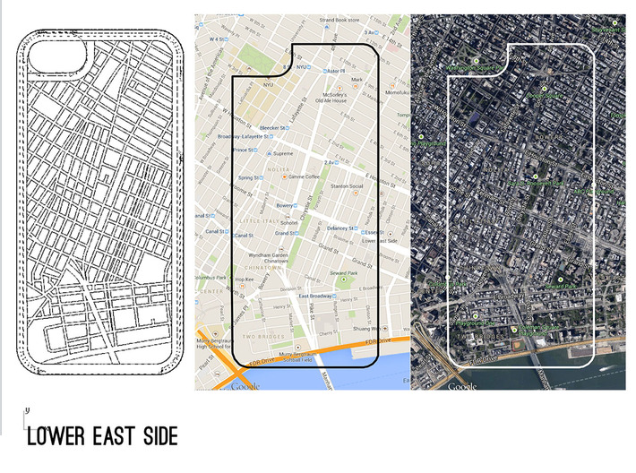 Lower East Side/ Bowery NYC Map iPhone 5/5s Case 3d printed 