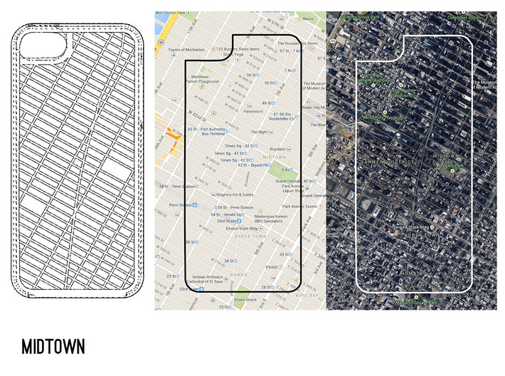 Midtown/ Theater District NYC Map iPhone 5/5s Case 3d printed 