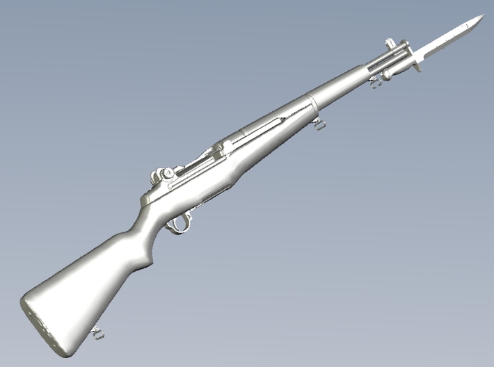 1/22.5 scale Springfield M-1 Garand & bayonet x 3 3d printed 