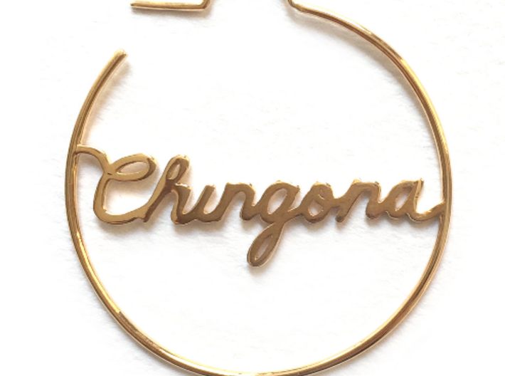 Chingona Hoop Earrings 3d printed
