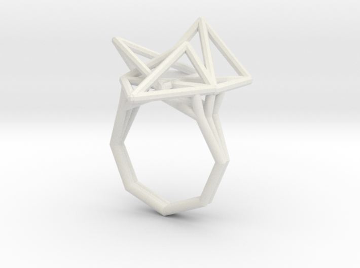 Tetryn Ring Wireframe Wide 8 3d printed