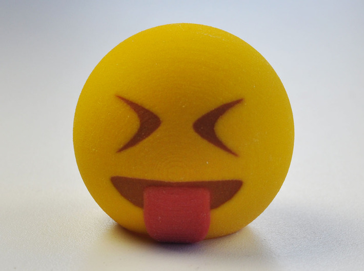 3D Emoji Sticking Tongue Out 3d printed