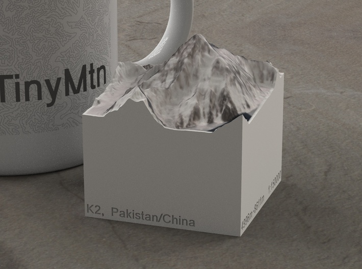 K2, Pakistan/China, 1:150000 Explorer 3d printed 