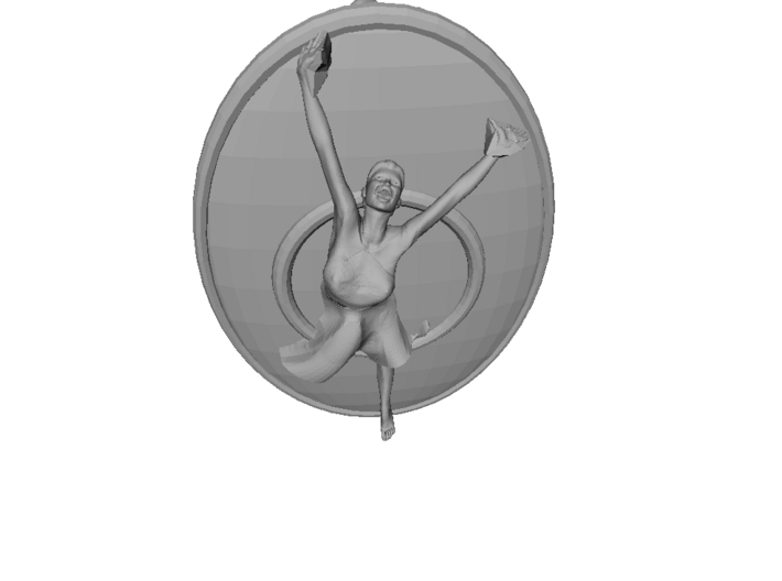 Joyful Dancer Necklace Pendant With Circle 3d printed 