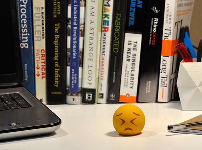 3D Emoji Frowning with Eyes Shut Tight 3d printed 