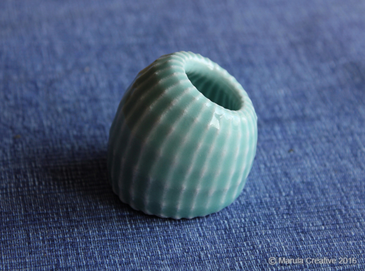 Brain Coral: Jewellery 3d printed Gloss Celadon Green Porcelain