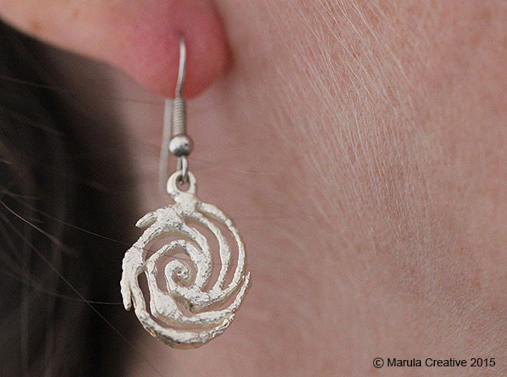 Galaxy Earring 3d printed Raw Silver Earring (hooks not sold with product)