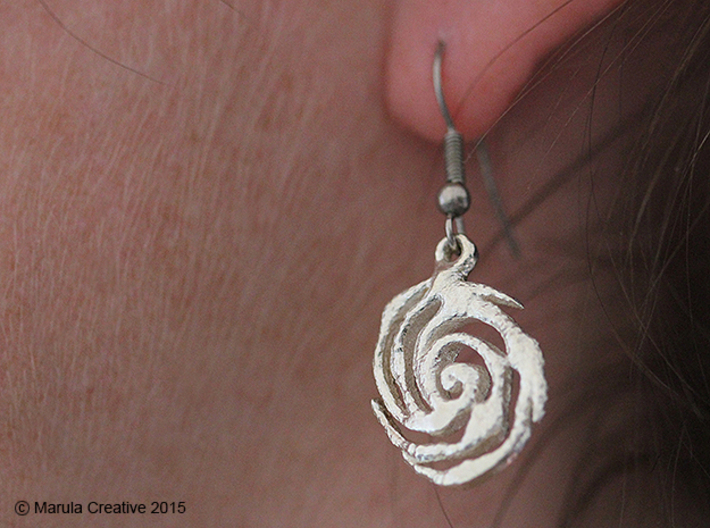 Galaxy Earring 3d printed Raw Silver Earring (hooks not sold with product)