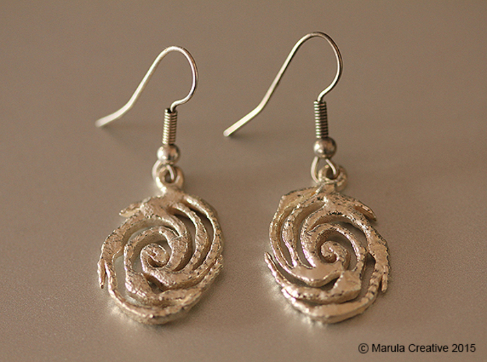 Galaxy Earring 3d printed Raw Silver Earrings (hooks not sold with product) - buy 2