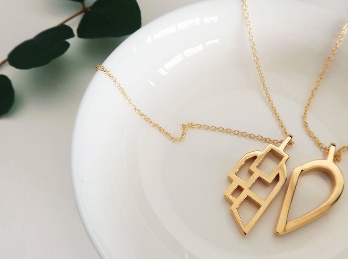 Better Together 3d printed 14k plated Gold