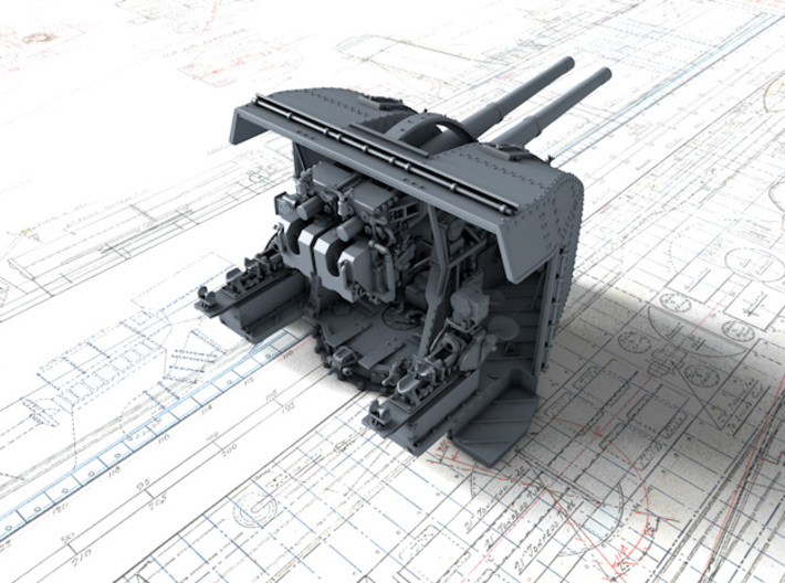 1/72 RN 4"/45 (10.2 cm) QF Mark XVI Gun x1 3d printed 1/72 RN 4"/45 (10.2 cm) QF Mark XVI Gun x1