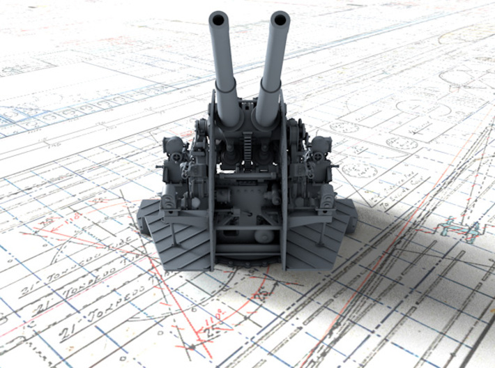 1/96 RN 4"/45 (10.2 cm) QF Mark XVI Gun x1 3d printed 3d render showing product detail