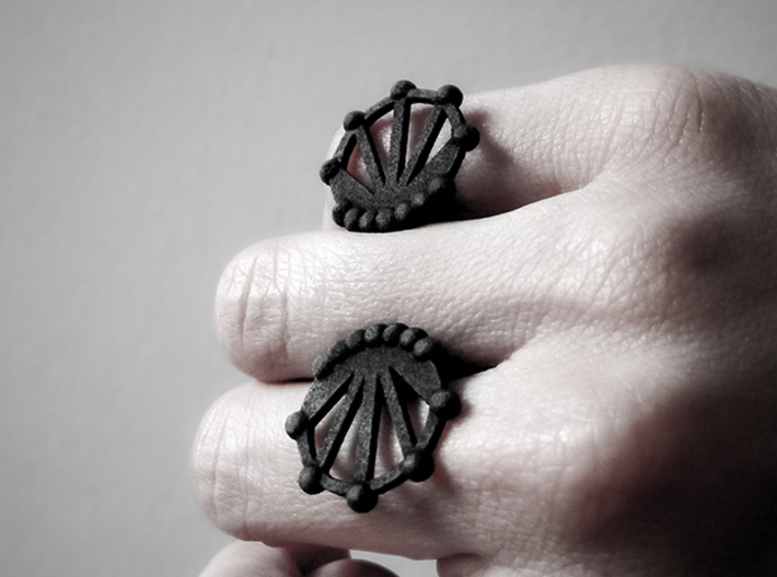 Future Ring 3d printed Matte Black Steel