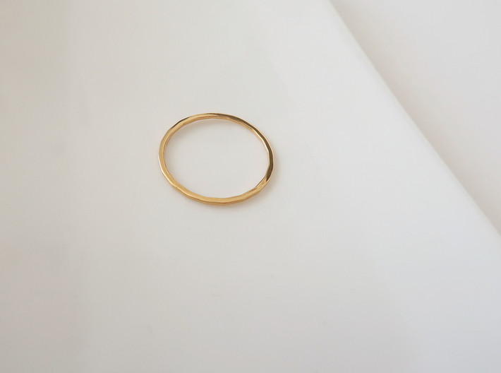 Simplicity 3d printed 14k plated Gold