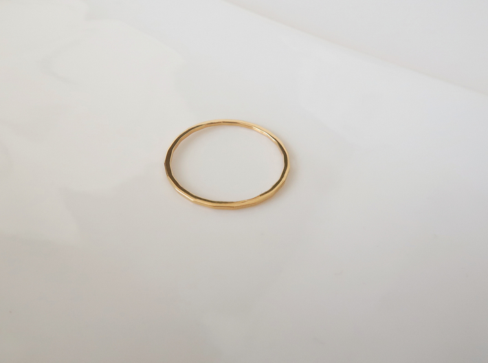 Simplicity  3d printed 14k plated Gold