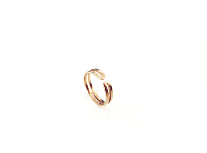 Loop Ring 3d printed 14k plated Gold xs