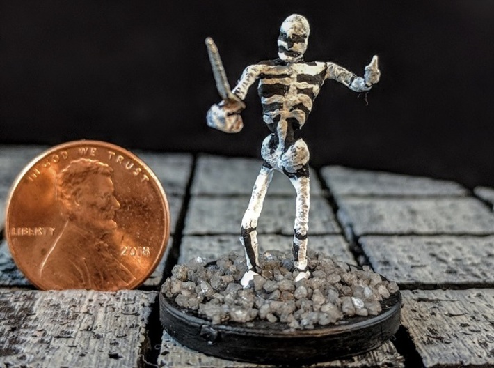 Skeleton with Attitude 3d printed Example of a painted model with added base.