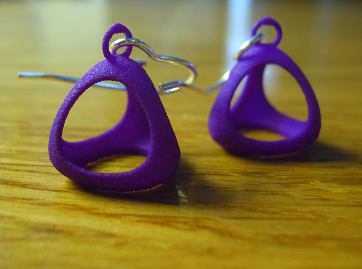 Tetrahedron Earrings 3d printed
