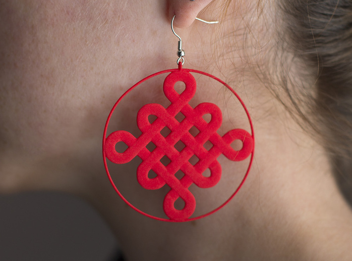 Chinese Knot Earrings 3d printed