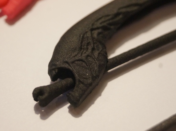 Xenomorph Hairpin 3d printed Closeup Black Professional Plastic