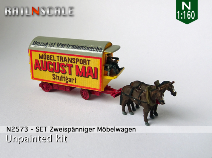 SET Zweispänniger Möbelwagen (N 1:160) 3d printed