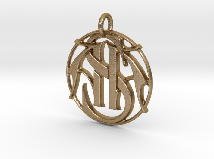 Cipher Initials AAS Pendant 3d printed