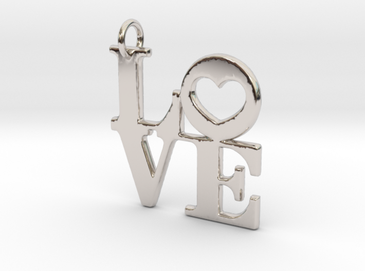 Love in Block Text Pendant 3d printed