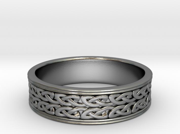 Double strand Celtic Knot Ring~size US 8 1/4 3d printed