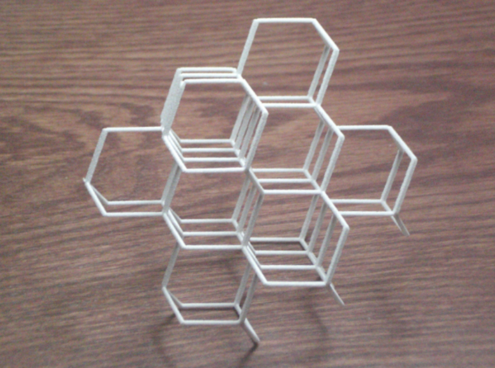 Diamond Lattice 3d printed diamond lattice showing hex cells