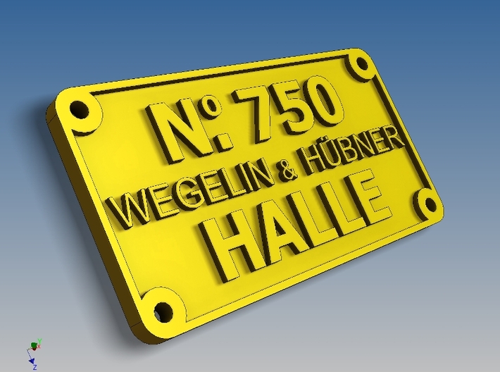 WEGELIN & HÜBNER Typenschild 4-Loch Ausführung 3d printed 