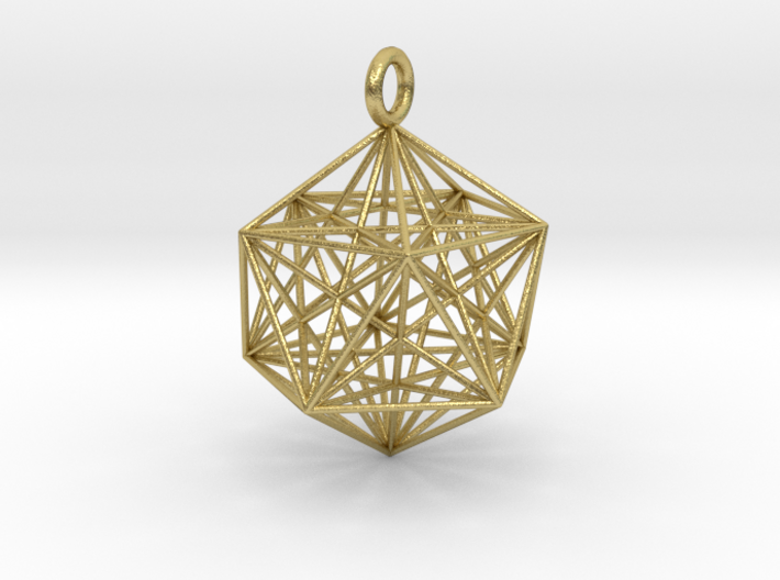 Icosahedron with inner Stellated Dodecahedron 30mm 3d printed
