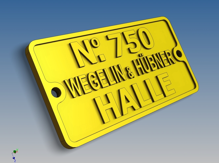 WEGELIN & HÜBNER Typenschild 2-Loch Ausführung 3d printed 