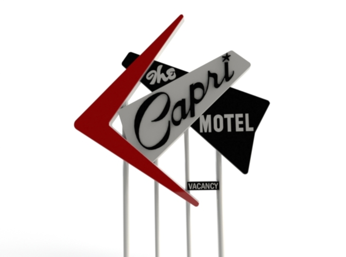 CAPRI MOTEL SIGN (HO SCALE) 3d printed