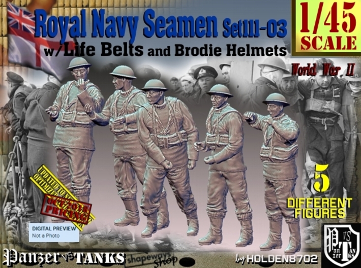 1/45 Royal Navy Seamen Set111-03 3d printed