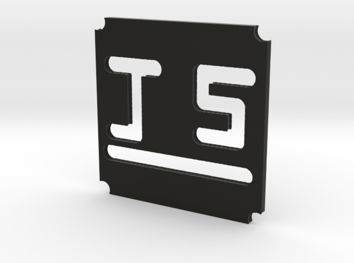 Square with J and S and underlined and bordered 3d printed