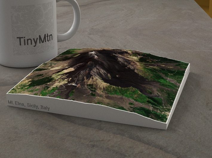 Mt. Etna, Sicily, Italy, 1:100000 Explorer 3d printed 