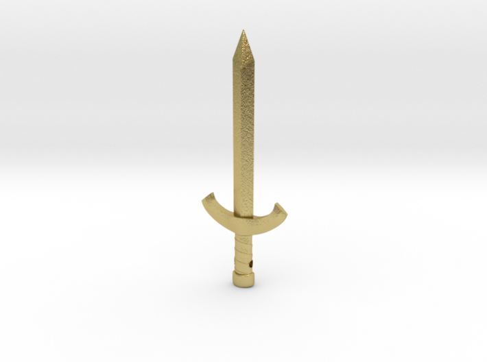 Red Sword Pendant (Spiked hilt) 3d printed