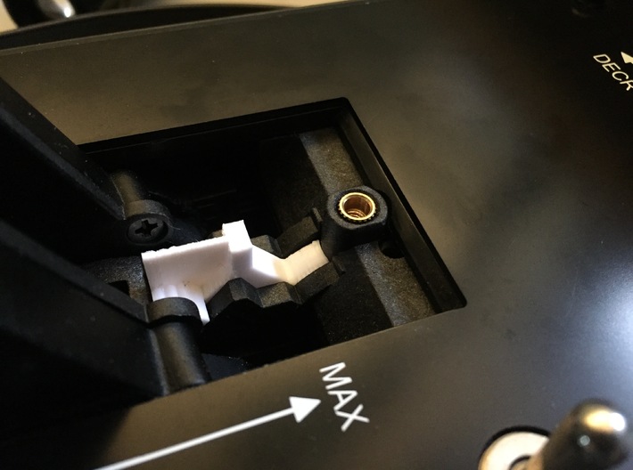Thrustmaster Warthog Throttle - Original Detent 3d printed Photo shows placement of detent only. Image is pictured with Viggen detent. Refer to 3D model for actual detent type.