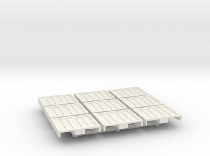 1-87 Scale Spill Containment Pallets x9 3d printed