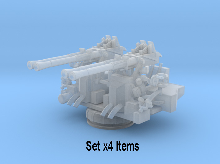 1/350 USN 40mm quad bofors unShielded set x4 3d printed