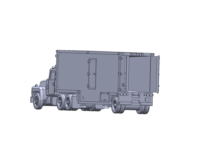 MackR short 35' box trailer open 3d printed 